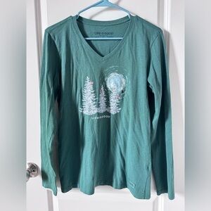 NWT Life Is Good Teal Inspirational Tee Size Small